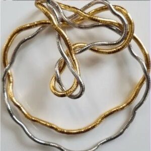 Elegant Gold and Silver Twist Necklaces